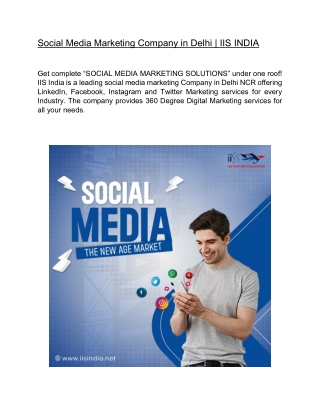 Social Media Marketing Company in Delhi | IIS INDIA