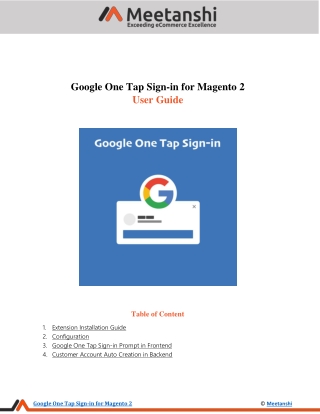 Magento 2 Google One Tap Sign-in