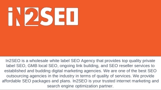 Private White Label SEO Services - In2SEO