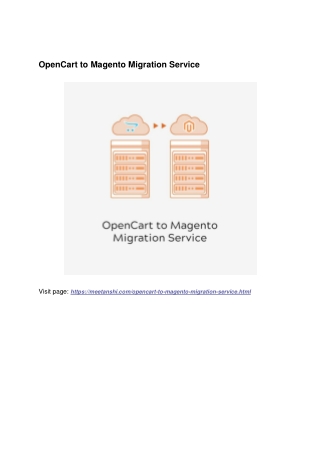 OpenCart to Magento Migration Service