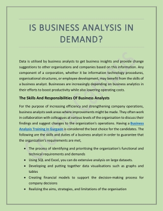 Is Business Analysis In Demand? | Croma Campus