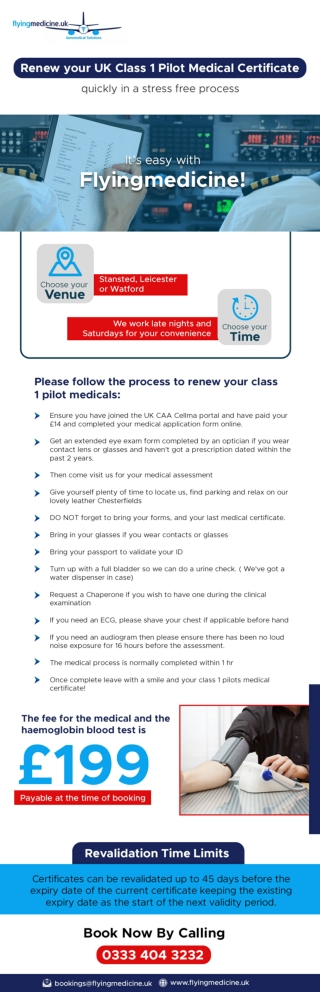 Renew your UK Class 1 Pilot Medical Certificate