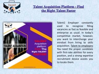Talent Acquisition Platform - Find the Right Talent Faster