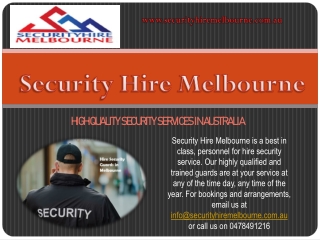 Security Hire Melbourne