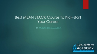 Best MEAN Stack course
