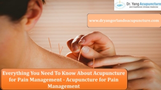 Acupuncture for Pain Management