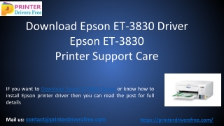 Download Epson ET-3830 Driver - Epson ET-3830 Printer Support Care