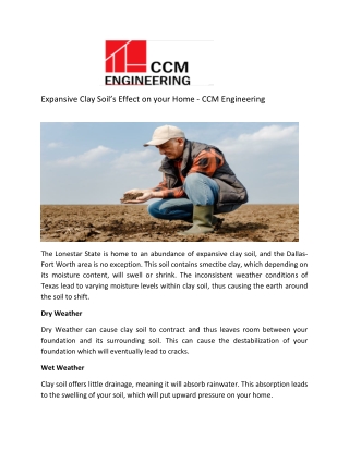 Expansive Clay Soil’s Effect on your Home - CCM Engineering