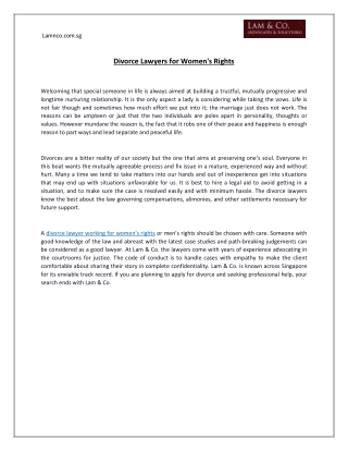 Divorce Lawyers for Women's Rights