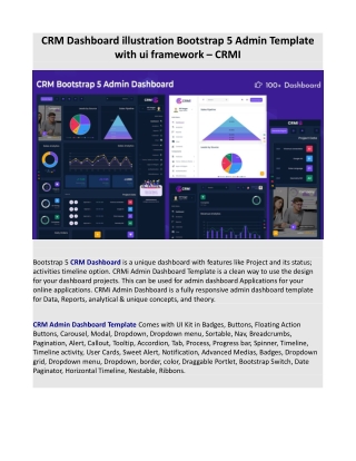 CRM Dashboard illustration Bootstrap 5 Admin Template with ui framework – CRMI