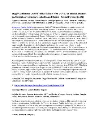 Tugger Automated Guided Vehicle Market
