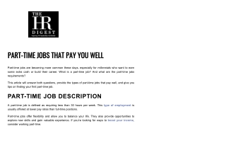 Top 20 Part-Time Jobs That Pay Well