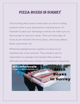 Pizza Boxes in Surrey