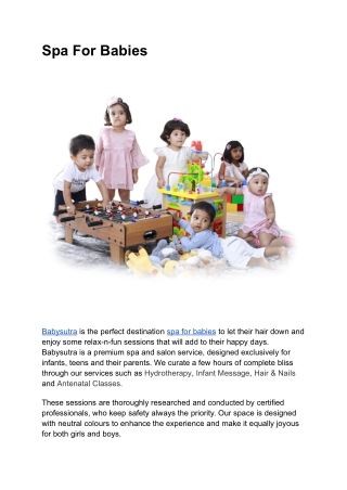 Spa For Babies