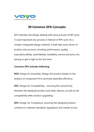 39 Common DFX Concepts -- Vayo Technology