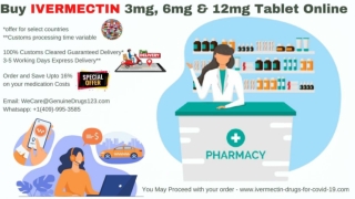 Available IVERMECTIN 3mg, 6mg & 12mg Tablet Online