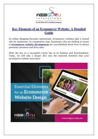 Key Elements of an Ecommerce Website: A Detailed Guide