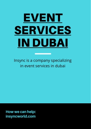 Event Services in Dubai | Insyncworld