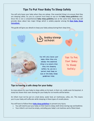 PPT - Tips To Put Your Baby To Sleep Safely PowerPoint Presentation ...