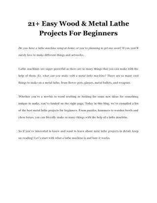 21  Easy Wood & Metal Lathe Projects For Beginners