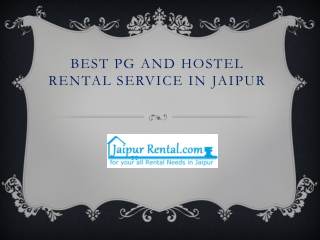 Best PG and hostel rental service in jaipur