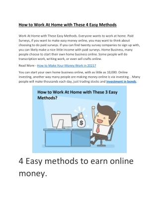 How to Work At Home with These 4 Easy Methods