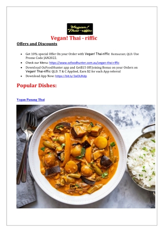10%  off - Vegan! Thai-riffic Delivery & Takeaway Coorparoo, QLD