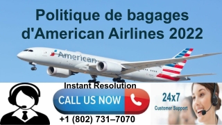 Politique de bagages d'American Airlines 2022