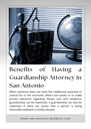 Benefits of Having a Guardianship Attorney in San Antonio