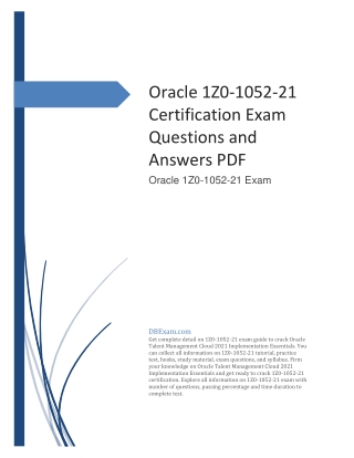 [UPDATED] Oracle 1Z0-1052-21 Certification Exam Questions and Answers PDF