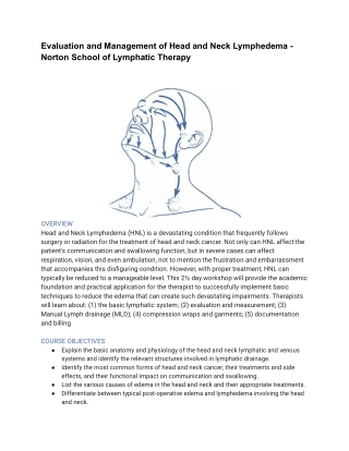 Evaluation and Management of Head and Neck Lymphedema - Norton School of Lymphatic Therapy