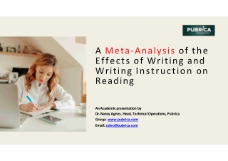 A Meta-Analysis of the Effects of Writing and Writing Instruction on Reading – Pubrica