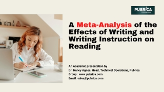 A Meta-Analysis of the Effects of Writing and Writing Instruction on Reading – Pubrica