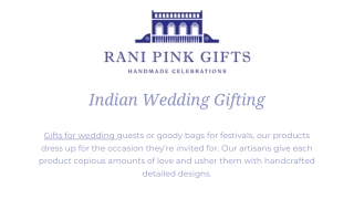 Indian Wedding Gifting