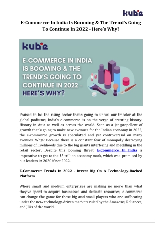 E-Commerce In India Is Booming & The Trend’s Going To Continue In 2022.docx