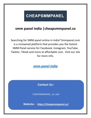smm panel india |cheapsmmpanel.co