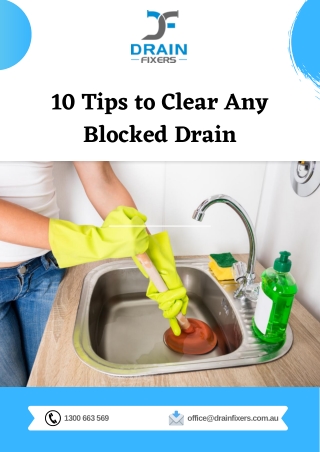 10 Tips to Clear Any Blocked Drain