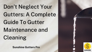 Don’t Neglect Your Gutters: A Complete Guide To Gutter Maintenance and Cleaning