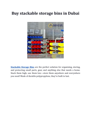 Buy stackable storage bins in Dubai