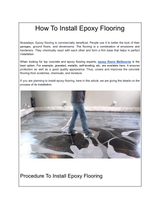 _How To Install Epoxy Flooring