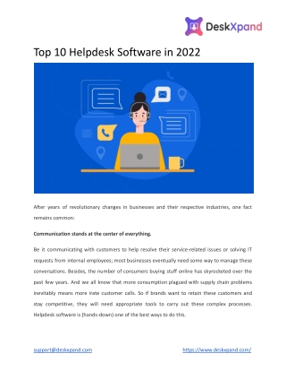 Top 10 Helpdesk Software in 2022