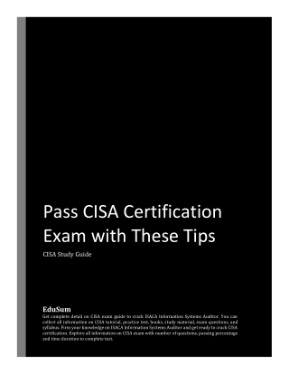 Pass CISA Certification Exam with These Tips