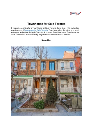 Townhouse for Sale Toronto