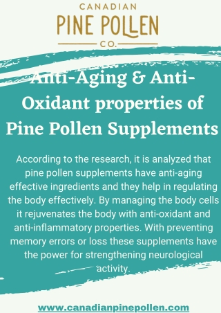 How do pine pollen capsules work best for the Anti-Aging Process?