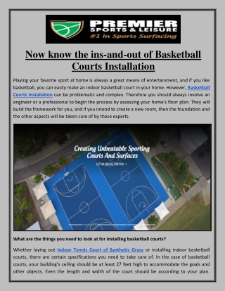 Basketball Courts Installation - Premier Sports And Leisure