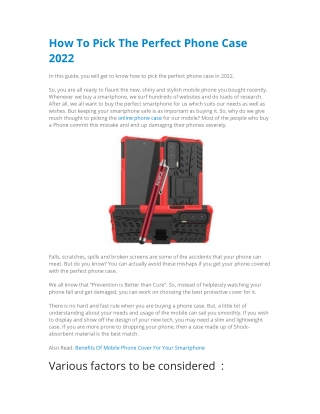 How To Pick The Perfect Phone Case 2022