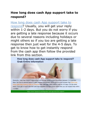 How long does cash App support take to respond?