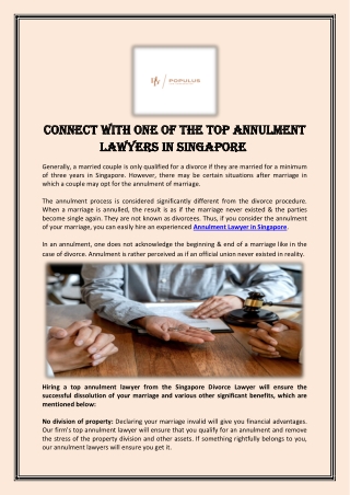 Connect With One Of The Top Annulment Lawyers In Singapore