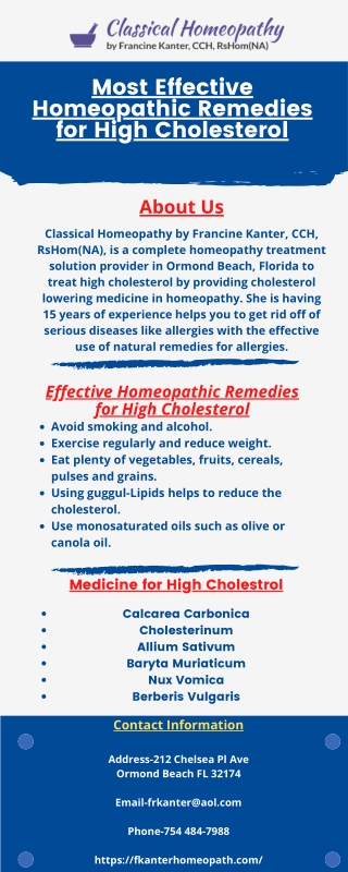 Most Effective Homeopathic Remedies for High Cholesterol
