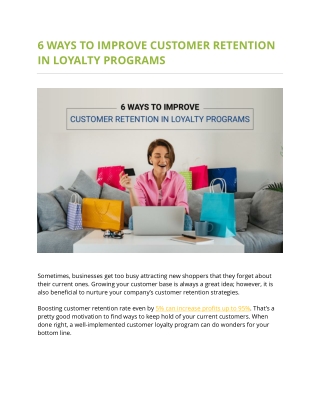 6 Ways to Improve Customer Retention in Loyalty Programs